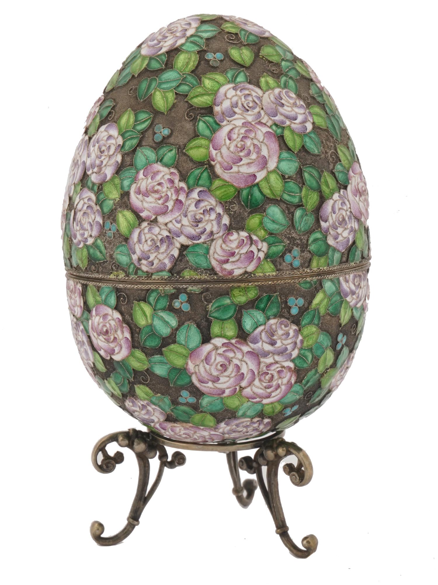 EXTRA LARGE RUSSIAN 84 SILVER EASTER EGG CASE PIC-3